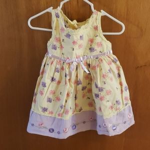 Blueberi Boulevard floral dress yellow purple  12M